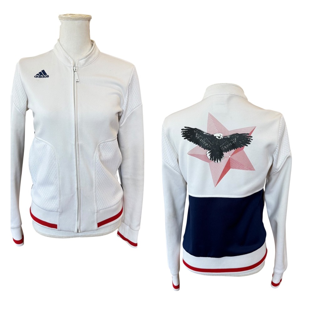 Adidas USA 2010 FIFA World‎ Cup Eagle Track Jacket White Navy Red Women's L